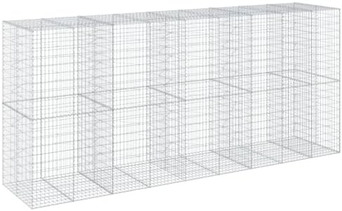 vidaXL Gabion Basket with Cover 177.2"x39.4"x78.7" Galvanized Iron by vidaXL