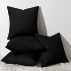 Topfinel Decorative 20x20 inch Black Throw Pillow Covers Cushion Cases, Set of 4 Soft Velvet Modern Double-Sided Designs, Mix and Match for Home Decor, Pillow Inserts Not Included by Topfinel