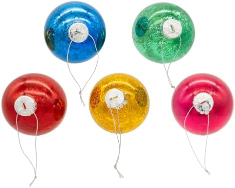 Kurt Adler 80MM Mercury Glass Multicolor Ball Ornament, 6-Piece Box - Image 2