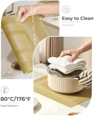 Leetaltree Gold Frame Placemats Set of 24, Woven Vinyl Heat Resistant - Image 5