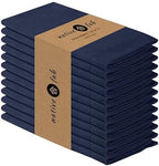 Native Fab Cloth Napkins Set of 12, Hemstitched Edges 100% Cotton, Washable Dinner Napkins 18x18 inch, Soft & Comfortable Reusable Table Napkins - Navy Blue by NativeFab