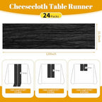 24 Pack Black 10Ft Cheesecloth Table Runner - Image 2