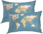 Batmerry World Map Pillowcases, Vintage Map of Europe in Color Background Decorative Bed Pillow Cover with Hidden Zipper Soft Blended for Hair and Skin 20X26 in by Batmerry