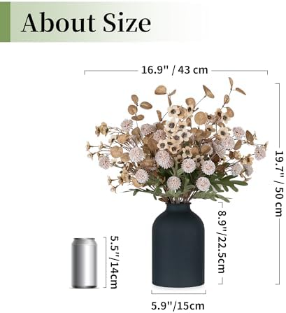 BLOSMON Beige Faux Flowers in Vase for Dining Table Centerpiece Decor - Image 4