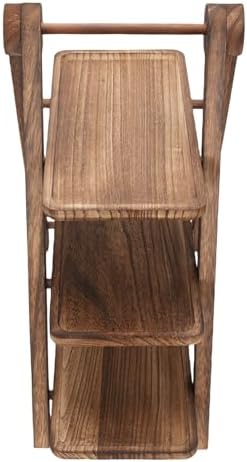 Wood 3 Tier Serving Tray, Solid Wood Tiered Stand, Rectangle Brown Display for Cupcakes Fruits Snacks, 3 Levels, Farmhouse Dessert Platter for Party Wedding Picnic - Image 5