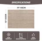 ZeeMart Linen Checked Farmhouse Placemats Set of 6, Taupe 13x19in - Image 2