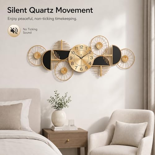 40" Modern Large Wall Clock Decorative Metal Art for Living Room - Image 6