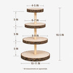 Upper Midland Products Wood Cupcake Stand, 4-Tier Rustic Wooden Dessert Tower with Natural Bark-Edges for Cupcakes, Treats, Weddings, Parties and Table Décor - Image 6
