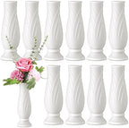 Didaey 10 Pack White Plastic Vases Bulk for Centerpieces,Vintage by Didaey