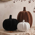 White Black Brown Flocked Pumpkins, Resin Pumpkin Modern Thanksgiving Decor by CRPQX