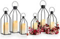 Elegant Black Decorative Lanterns Set of 6-19/16/13 Inch by kehail