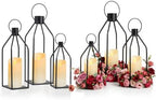 Elegant Black Decorative Lanterns Set of 6-19/16/13 Inch by kehail