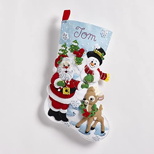 Bucilla, Santa's Gathering, Felt Applique Christmas Stocking, 18", 89308E - Image 2