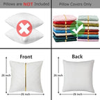 Velvet Throw Pillow Covers 26x26 inch Pack of 2 Gold Decor White - Image 2