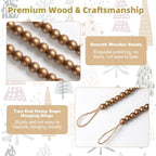 ZenNex 65.6Ft Christmas Wooden Bead Garland 2 Pcs Long Bead String,Deepgold - Image 4