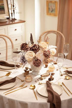 TINGE TIME Artificial Rose Flowers Combo, Mocha Brown Nude Wedding Flowers - Image 2