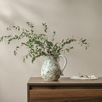 Ceramic Flower Vase for Home Decor, Vintage Green Pitcher Vase 8 Inch - Image 2