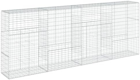 vidaXL Gabion Basket with Cover 157.5"x19.7"x59.1" Galvanized Iron - Image 7