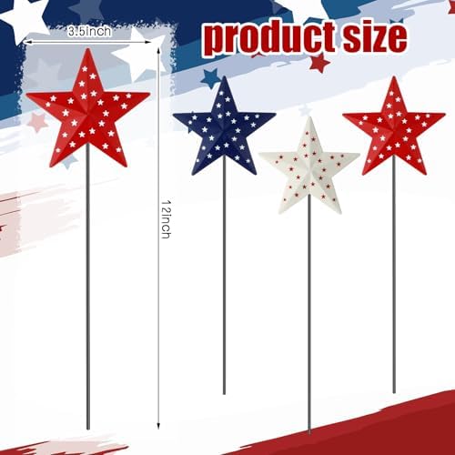 Pickmesh 6 Pcs 12" H Valentine Heart Metal Yard Stakes Vintage Garden - Image 2