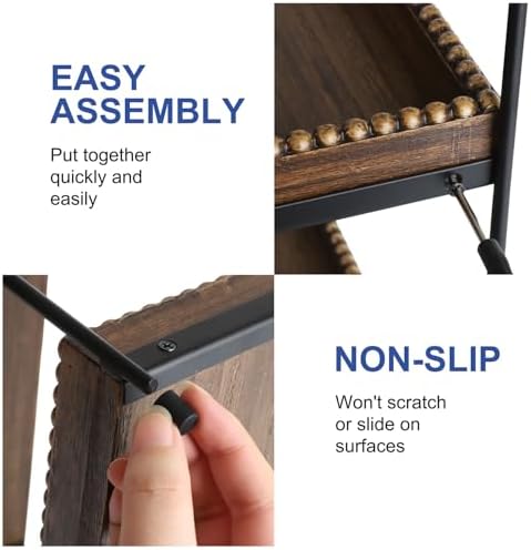 Gurfuy Bathroom Vanity Organizer 2-Tier Wood Countertop Storage Counter Shelf for Makeup Skincare Perfume Jewelry Tray Spice Rack Brown - Image 4