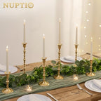 NUPTIO Gold Candlestick Holders for Centerpiece: Unique Taper Candleholders - Image 5