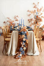 Ling's moment Navy Blue Artificial Flower Garland Wedding Arch 9 FT - Image 5