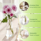 Hewory Glass Bud Vases for Centerpieces: Small Clear Modern Flower Vase Set of 24, Minimalist Cute Mini Decorative Bulk Vases for Wedding Birthday Bridal Shower Party Events Dining Room Table Decor - Image 6