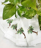 Embroidered Cloth Napkin Palm Tree Cotton Napkins Set of 6, 20x20 Hemstitch Table Napkins Machine Washable, Daily & Christmas, Great Present Ideas - Image 4