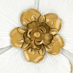 DILATATA 3 Pcs Metal Flower Wall Art Set 10 Inch Rustic Modern Floral Sculpture 3D Metal Flower Wall Hanging Accent for Indoor Living Room Bedroom Kitchen Bathroom Garden Patio Decor - White - Image 7