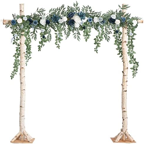 Ling's Moment 6.5FT Wedding Arch Flowers, Floral Garland, Navy Blue by LingsMoment