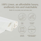 Over&Back 18x90 Washed 100% Linen Table Runner - Washable Table Runners for a Custom Home Decor Tablescape - Perfect for Coffee Table, Dinner Table, Living Room, and More - Ivory - Image 2