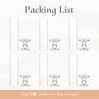 Hurricane Glass Candle Holders: Clear Candlestick Holders Set of 6 - Image 7