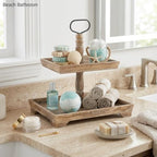 Hanobe 2 Tiered Decorative Tray Stand for Coastal Coffee Table Decor - Image 4