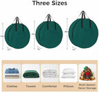 36 Inch Round Storage Bag 2 Pack,Minimalist Solid Aventurine Green Waterproof Wreath Storage Container with Handles&Zipper Pure Plain Single Color Closet Organizer Bags Garland Box - Image 7