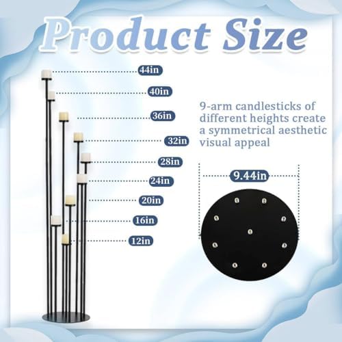 4pcs 9-Arm Floor Candelabra, Candle Holder for Home Decor - Image 3