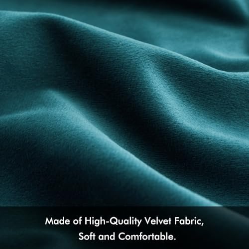 MIULEE Velvet Throw Pillow Covers 22x22 Inch Pack of 2 Teal - Image 2