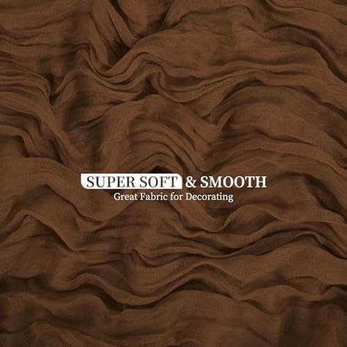 20 Pack Brown Cheesecloth Table Runner 120 Inch 10FT Rustic Boho Gauze Cheese Cloth Table Runner for Wedding Party Baby Shower Thanksgiving Christmas Decoration - Image 2