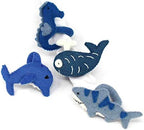 Global Crafts - Handmade Felt Napkin Rings - 4-Pack Nautical Shark, Whale & Seahorse by Global+Crafts