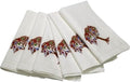 Embroidered Cotton Napkins with Tree of Life and Birds. Set of 6, 18"x18" White Table Napkins, Hemstitch Dinner, Party Napkins for Daily & Holidays, Events by Unknown