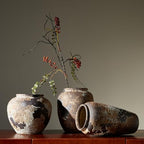 Smiletag Rustic Vase for Home Decor, Farmhouse Terracotta Vases, Stone Vases, Large Vases for Living Room Decor, Rustic Flower Vase Decoration for Living Room Tall Ceramic Vase - Image 5