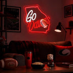 Georgia State Neon Sign Football Decor for Man Cave Fan Room - Image 4