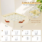 Foyego Cup and Mug Storage Box, Beige, 2 Pack - Image 2