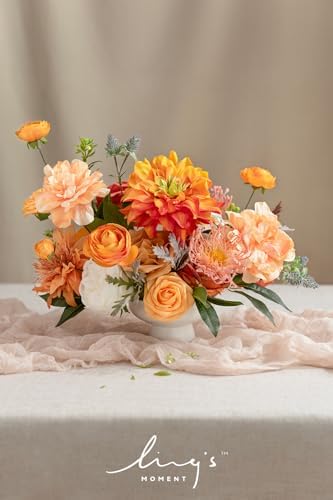 Ling's moment Fake Flowers Box, Vintage Coral & Orange Deluxe Combo - Image 2