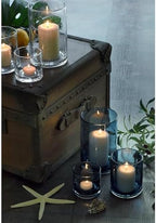 Blue Candle Holder, Glass Cylinder 8" 5" 3.5" Height Set 3 - Image 4