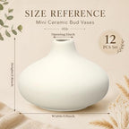 12 Pcs White Ceramic Bud Vases, Minimalist Donut Decor - Image 2