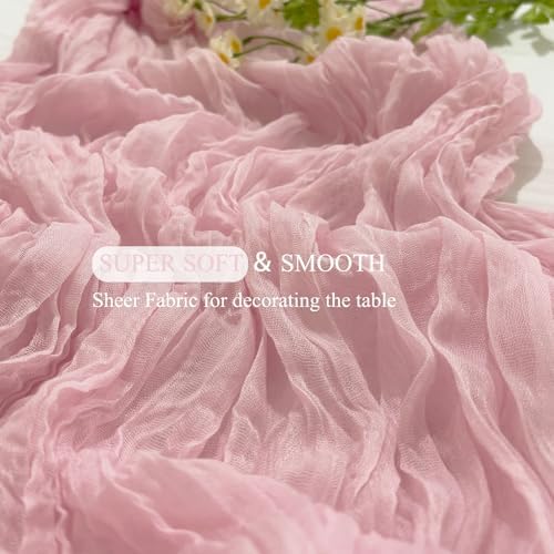 20Pack Light Pink Cheesecloth Table Runner 20x120inch Gauze Table Runners - Image 4