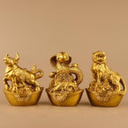 Brass Horse Statues Chinese Feng Shui Zodiac Statue Small Lucky Figurine Animal Sculpture Ornament for Home Office Decor (Horse) - Image 6