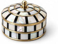 Decorative Jewelry Trinket Box Unique Gift for Home Decor Antique Metal Case with Mother of Pearl Sindoor Box/Coin Box (Double Black) by HANDTECHINDIA