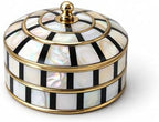 Decorative Jewelry Trinket Box Unique Gift for Home Decor Antique Metal Case with Mother of Pearl Sindoor Box/Coin Box (Double Black) by HANDTECHINDIA