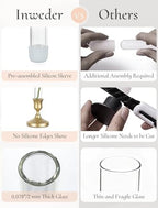 Bud Vases with Candlestick Holders: Set of 6 Clear Glass Vase Bulk - Image 3